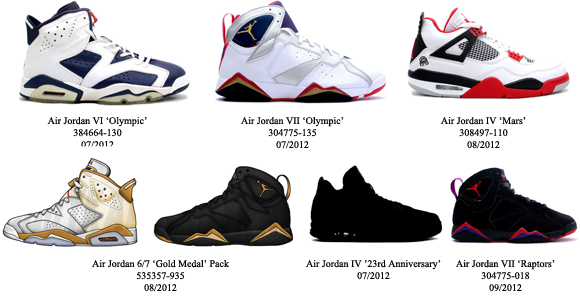 Air Jordan Retro FALL 2012 Releases 